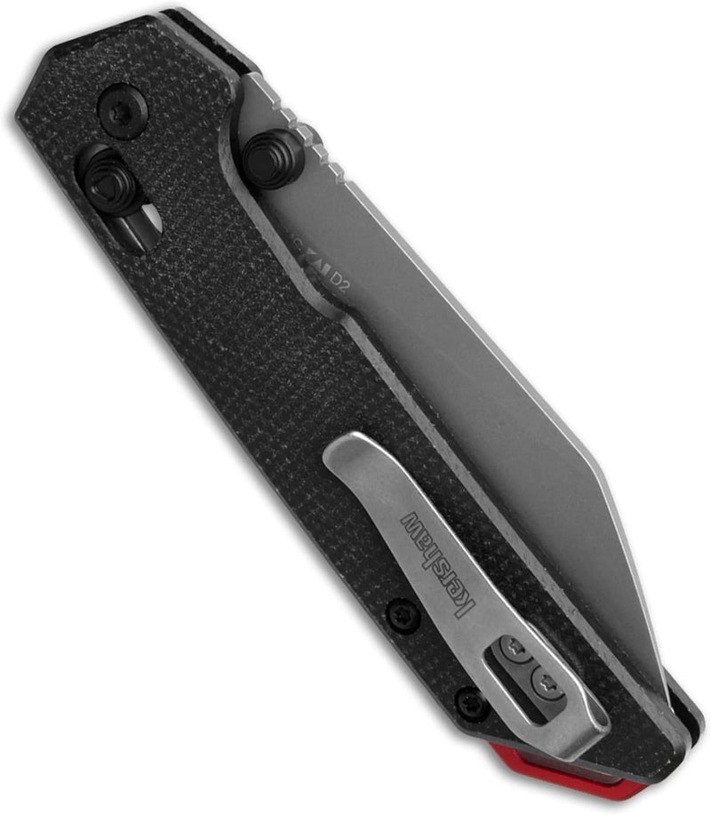 Kershaw Mini Iridium Folding Pocket Knife, 3 inch D2 Steel Blade, DuraLock, Aluminum Handle, Pocketclip - Image 3